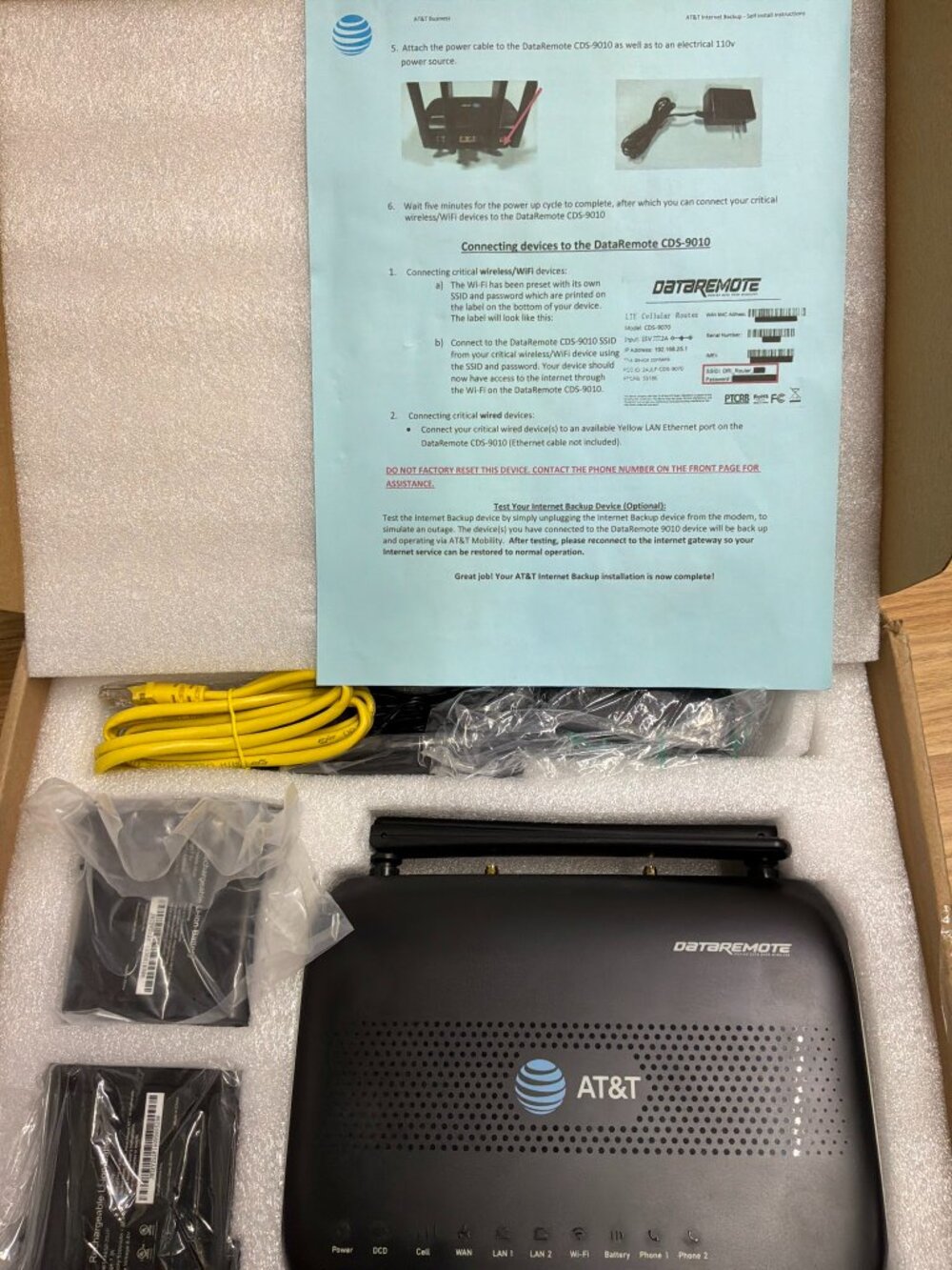 NEW AT&T DataRemote CDS-9010 LTE Cellular WiFi Router Internet Backup Kit - Picture 5 of 7
